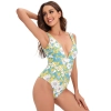 swimming learning fashion green flower print lady bikini  swimwear for women one-piece swimsuit MX2513