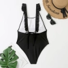 English fashion suspender black color women lady bikini  swimwear for women one-piece swimsuit MX2513