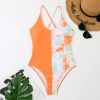 France fashion suspender cross orange painting women lady bikini swimwear for women two-piece women swimsuit MX2517