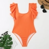 France design orange ruffle shoulder leopard women lady bikini swimwear for women two-piece women swimsuit MX2518