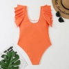 France design orange ruffle shoulder leopard women lady bikini swimwear for women two-piece women swimsuit MX2518