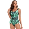 young lovely green cycas printing women bikini swimwear swimsuit MX2520