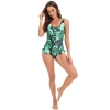 young lovely green cycas printing women bikini swimwear swimsuit MX2520