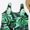 young lovely green cycas printing women bikini swimwear swimsuit MX2520