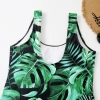 young lovely green cycas printing women bikini swimwear swimsuit MX2520