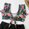 2025 black flower women bikini two-piece swimwear swimsuit MX2522