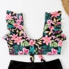 2025 black flower women bikini two-piece swimwear swimsuit MX2522