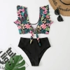 2025 black flower women bikini two-piece swimwear swimsuit MX2522