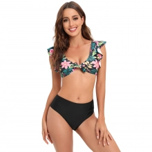 2025 black flower women bikini two-piece swimwear swimsuit MX2522