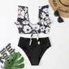 2025 white flower print women two-piece swimwear swimsuit for lady MX2522