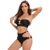 classic black metal ring two-piece swimwear swimsuit for lady MX2508