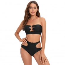 classic black metal ring two-piece swimwear swimsuit for lady MX2508