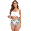 Germany design white color top sweaty floral shorts two-piece swimwear swimsuit for lady MX2524 wholesale