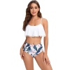 Germany design white color top sweaty floral shorts two-piece swimwear swimsuit for lady MX2524 wholesale