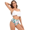 white color top sweaty floral shorts two-piece swimwear swimsuit for lady MX2524 wholesale