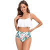 white color top sweaty floral shorts two-piece swimwear swimsuit for lady MX2524 wholesale