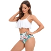 white color top sweaty floral shorts two-piece swimwear swimsuit for lady MX2524 wholesale