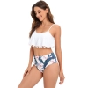 Germany design white color top sweaty floral shorts two-piece swimwear swimsuit for lady MX2524 wholesale