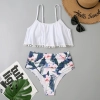 Germany design white color top sweaty floral shorts two-piece swimwear swimsuit for lady MX2524 wholesale