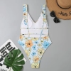 Germany design light green flower  sweaty one-piece swimwear swimsuit for lady MX2524 wholesale