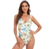 Germany design light green flower  sweaty one-piece swimwear swimsuit for lady MX2524 wholesale