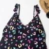 Australia popular heart print sweaty one-piece swimwear swimsuit for lady MX2524 wholesale