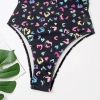 Australia popular heart print sweaty one-piece swimwear swimsuit for lady MX2524 wholesale