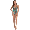 North America style plant printing one-piece women swimwear swimsuit for lady MX2526 wholesale