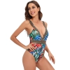 North America style plant printing one-piece women swimwear swimsuit for lady MX2526 wholesale