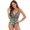 North America style plant printing one-piece women swimwear swimsuit for lady MX2526 wholesale