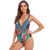 North America style plant printing one-piece women swimwear swimsuit for lady MX2526 wholesale Color color 2