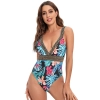 North America style plant printing one-piece women swimwear swimsuit for lady MX2526 wholesale