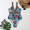 North America style plant printing one-piece women swimwear swimsuit for lady MX2526 wholesale