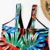 North America style plant printing one-piece women swimwear swimsuit for lady MX2526 wholesale