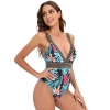 North America style plant printing one-piece women swimwear swimsuit for lady MX2526 wholesale