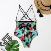 south America style plant printing one-piece design women swimwear swimsuit for lady MX2526 wholesale