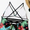 south America style plant printing one-piece design women swimwear swimsuit for lady MX2526 wholesale