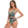 south America style plant printing one-piece design women swimwear swimsuit for lady MX2526 wholesale