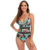 south America style plant printing one-piece design women swimwear swimsuit for lady MX2526 wholesale