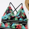 south America style plant printing one-piece design women swimwear swimsuit for lady MX2526 wholesale