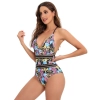 south America tropical rain forest plant printing one-piece design women swimwear swimsuit for women MX2527 wholesale