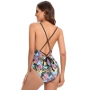 south America tropical rain forest plant printing one-piece design women swimwear swimsuit for women MX2527 wholesale