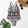 south America tropical rain forest plant printing one-piece design women swimwear swimsuit for women MX2527 wholesale