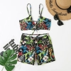 sweaty south America tropical rain forest plant printing two-piece design women swimwear swimsuit for women MX2528 wholesale