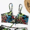 sweaty south America tropical rain forest plant printing two-piece design women swimwear swimsuit for women MX2528 wholesale