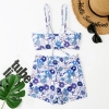 sweaty south America navy flower plant printing two-piece design women swimwear swimsuit for women MX2528 wholesale