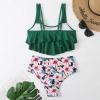 Brazil America plant leaves flouncing two-piece swimwear swimsuit for women MX2531 wholesale