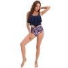 Brazil America navy top flouncing print shorts two-piece swimwear swimsuit for women MX2531 wholesale