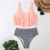 Brazil America pink top stripes shorts two-piece swimwear swimsuit for women MX2531 wholesale