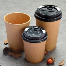 kraft  paper cups coffee disposable tea cup single use customized log brand small quantity start from 1000pcs